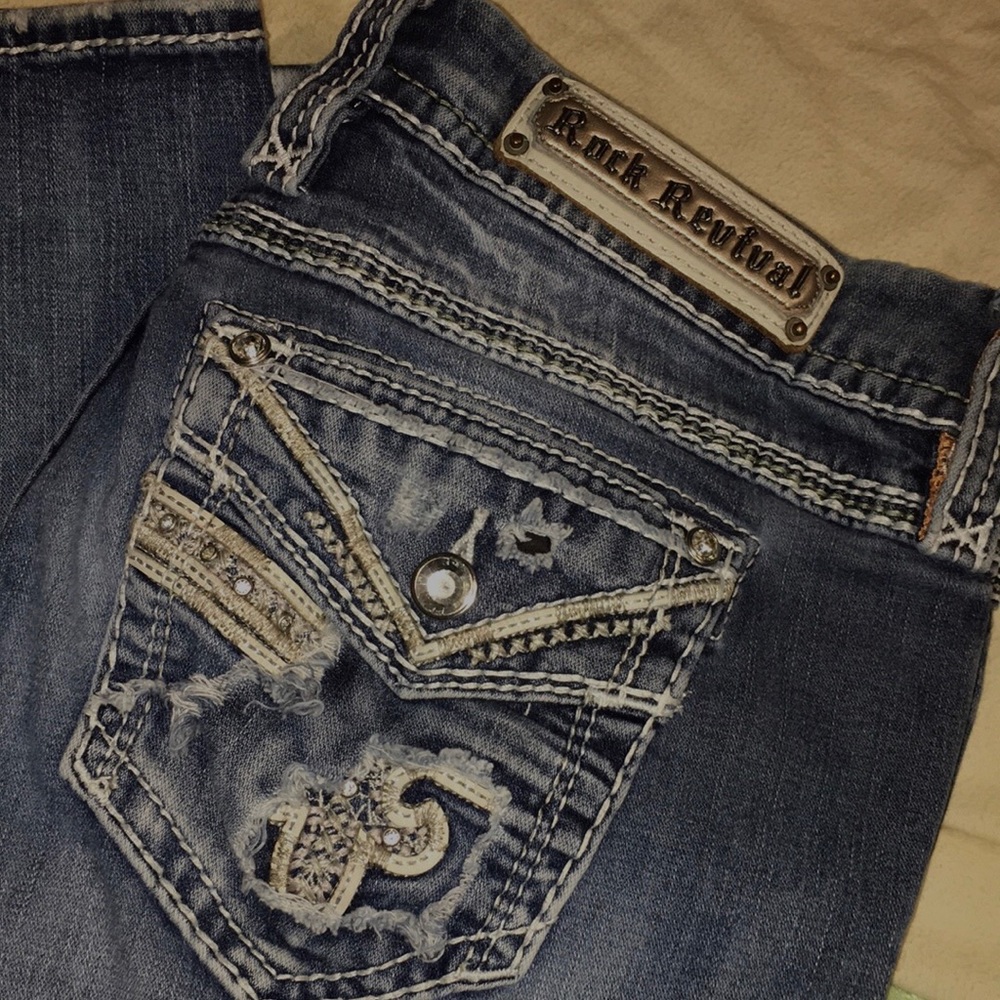 Rock Revival Denim Jeans Pants Bottoms Buckle